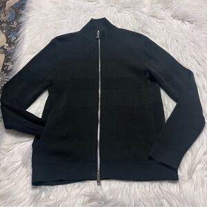 THEORY oversized full zip black sweater